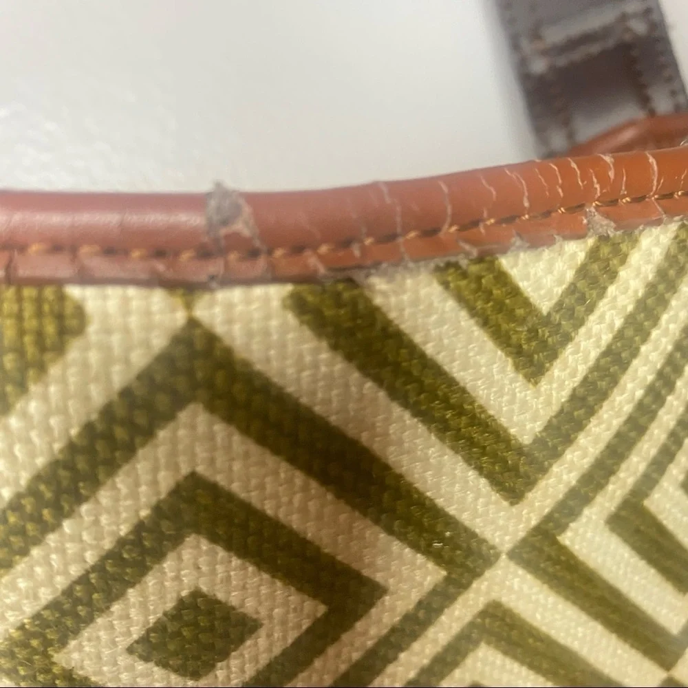 Spartina 449 Yemassee Trail Pocket Hobo natural linen & genuine leather Bag - Picture 13 of 16